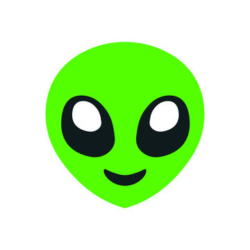 Green Alien Face Emoji Vector Symbol