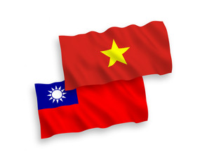 Flags of Vietnam and Taiwan on a white background