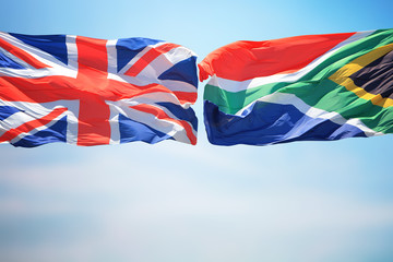 Flags of Great Britain and South Africa