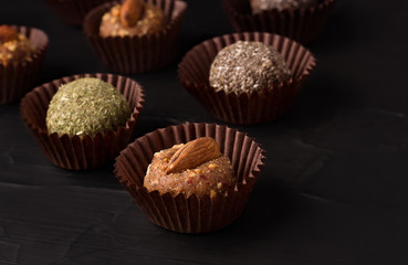 healthy sweets. sweets with vitamins. Sweet made from dried fruits. Sugar-free products. Natural sweets. Proper nutrition.energy balls