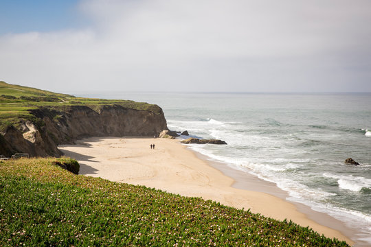 Ocean beach and cliffs