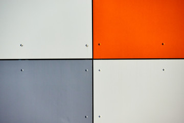 Metal panels on the facade of a modern building. Architectural background