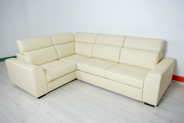 color cream corner a large sofa on a white background