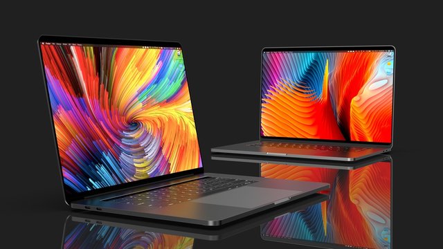 Cracow, Poland - November 16, 2019 : MacBook Pro a new version OS for Mac of the laptop from Apple.