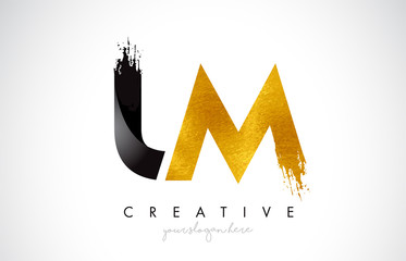 LM Letter Design with Brush Stroke and Modern 3D Look.