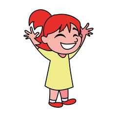 cute girl smiling on white background