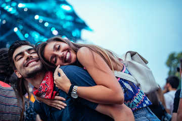 Enjoying their favourite band
