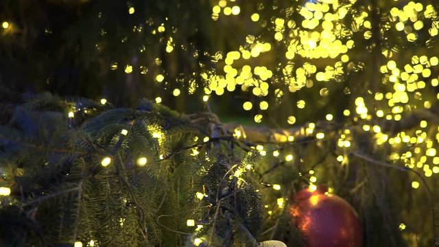 defocused christmas tree lights. christmas background