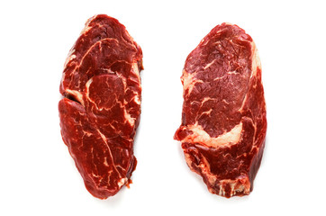 Raw pieces of beef meat