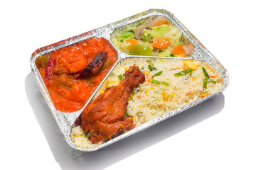 The Food Warmer Aluminum Foil Rectangular Disposable Parcel lunch box. Thai and Chinese style meal...