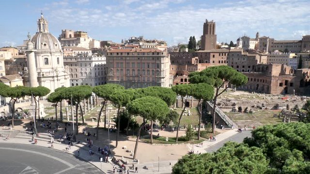 The Trajan Column, Forum, near Piazza Venice, Rome, Italy.