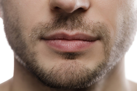 Close-up of male chin