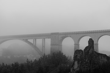 Isernia, Molise, Italy.  Santo Spirito railway bridge. View