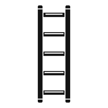 Steel ladder icon. Simple illustration of steel ladder vector icon for web design isolated on white background