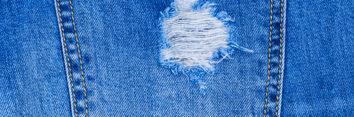 Denim blue jeans fabric banner background