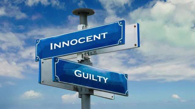 Street Sign the Way to Innocent versus Guilty