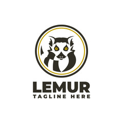 Lemur Head Logo Vector Icon Illustration