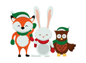 group of characters with christmas clothes