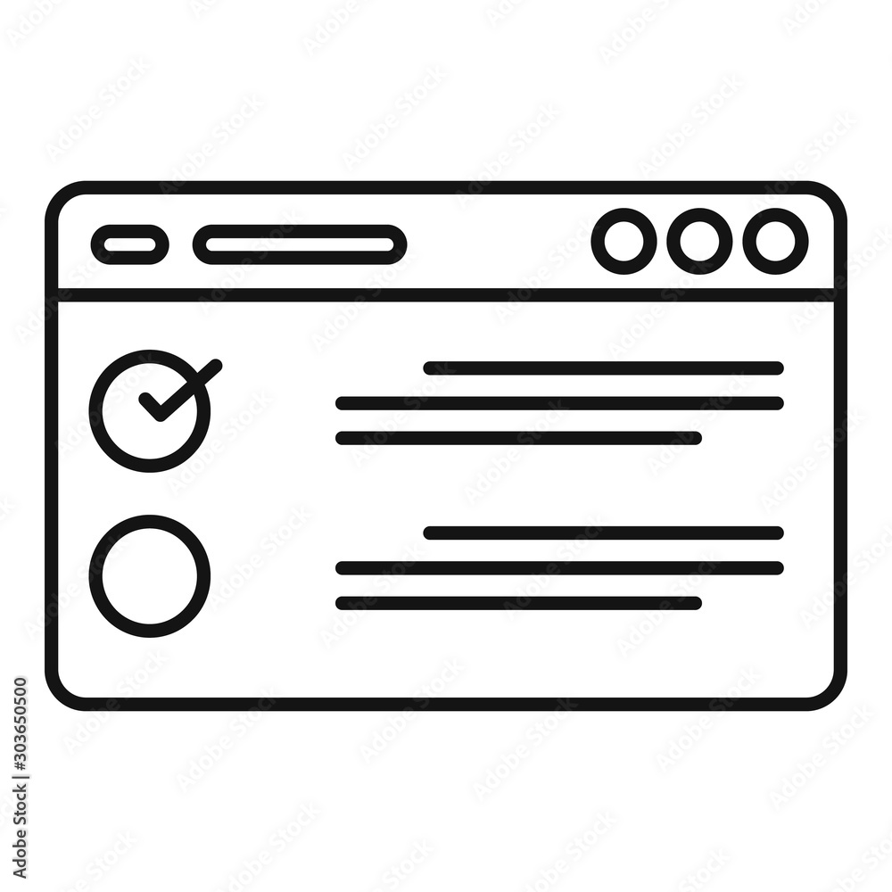 Poster web checklist icon. outline web checklist vector icon for web design isolated on white background