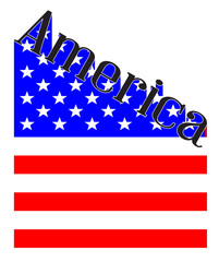 America Angled Flag Text