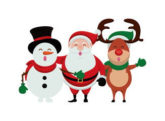 merry christmas santa claus and group characters