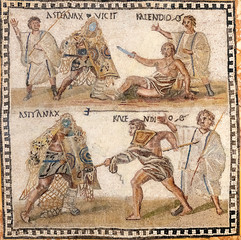 gladiators fighting scene