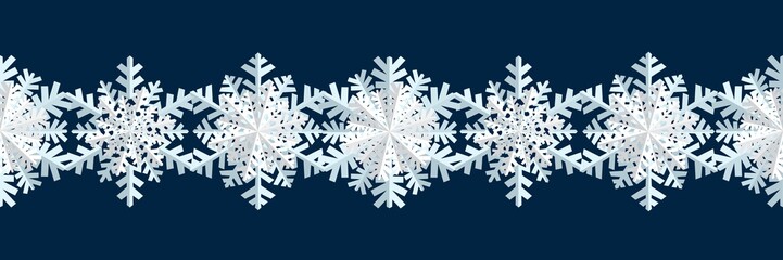 Winter seamless background with snowflakes. Winter holiday and Christmas background. Vector illustration