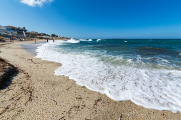 Fototapeta na wymiar the coastline in Crete Greece. Day Foto.