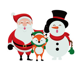 merry christmas santa claus and group characters