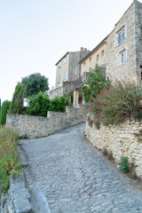 Fototapeta na wymiar stairs stone pathway of gordes famous small village in Provence France