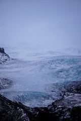 Dramatic and frozen glaciers of the Vatnajökull National Park, South Iceland