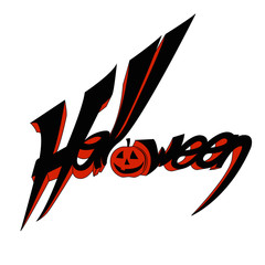 halloween lettering vector illustration isolated