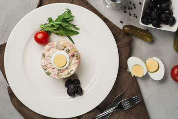 Traditional Russian salad 