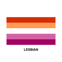 Lesbian community flag, icon. LGBT symbol. Vector illustration on white background.