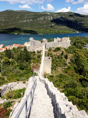 the old city wall of Dubrovnik in Croatia