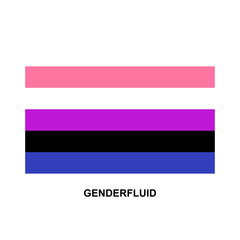 Genderfluid community flag, icon. LGBT symbol. Vector illustration on white background.