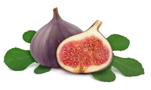 ripe figs set isolated on white background
