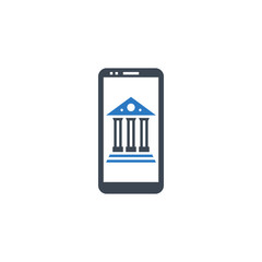 Mobile Banking related vector glyph icon.