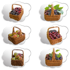 Baskets with fruit.
