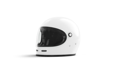 Fototapeta premium Blank white motorcycle helmet with glass mockup isolated