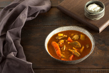 Beef goulash with sour creame