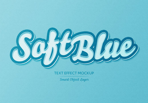 Soft Blue text Effect with Dots