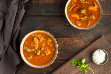 Beef goulash with sour creame