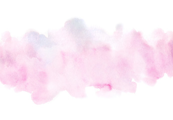 Fototapeta premium Abstract hand painted pink watercolor paper texture isolated background for your design, card, wallpaper,tag. Abstract brush paint purple bright color grunge illustration element for text design print