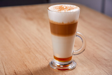 latte macchiato with syrup