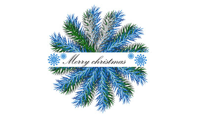 Vector colour christmas background with branches