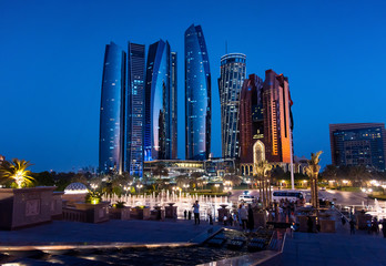 Fototapeta na wymiar Abu Dhabi skyscrapers at the downtown