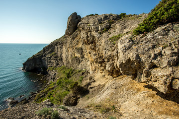 Fototapeta na wymiar mountains Crimean coast at dawn