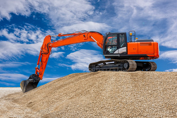 Excavator on a construction site