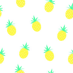 pineapples summer fruit pattern vector background